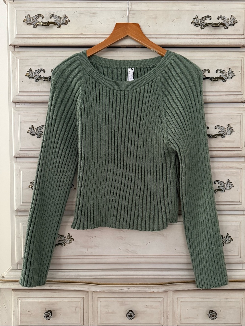 Vici Sage Ribbed Sweater